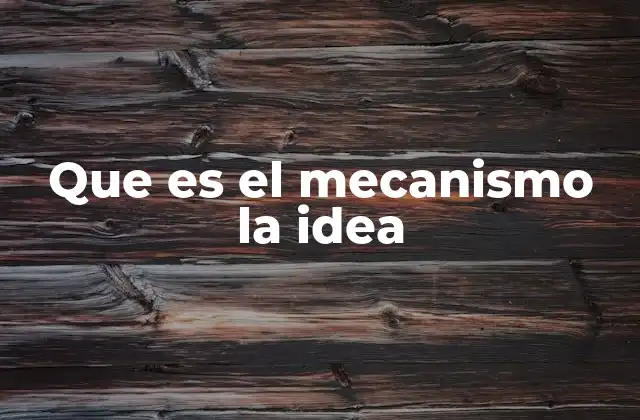 Que es el Mecanismo la Idea 2 La interacción entre pensamiento y acción