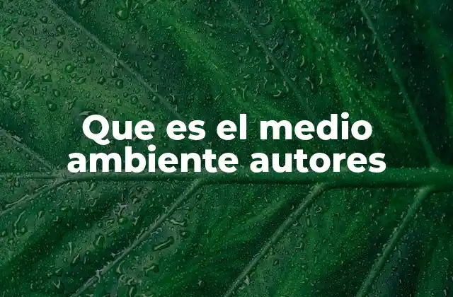 Que es el Medio Ambiente Autores