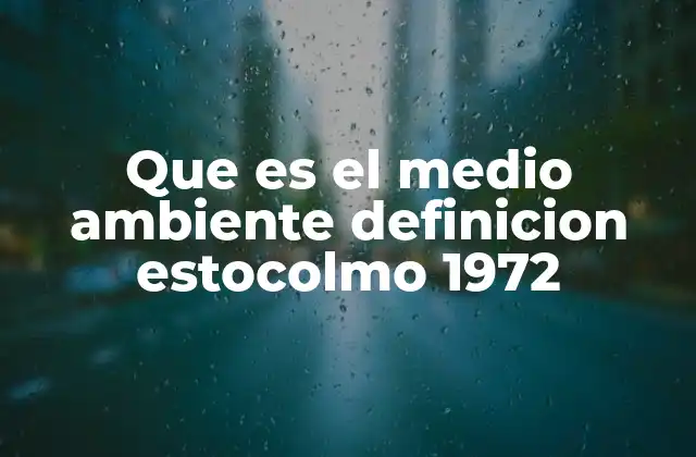 Que es el Medio Ambiente Definicion Estocolmo 1972