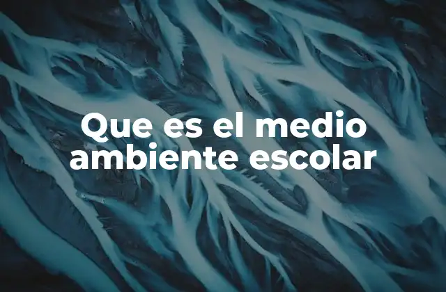 Que es el Medio Ambiente Escolar