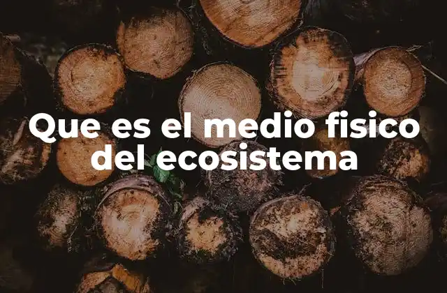 Que es el Medio Fisico Del Ecosistema