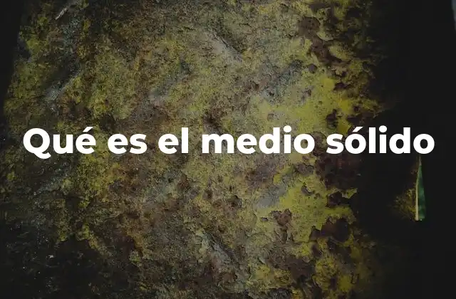 Qué es el Medio Sólido
