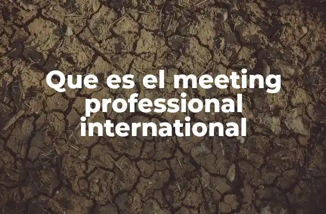 Que es el Meeting Professional International