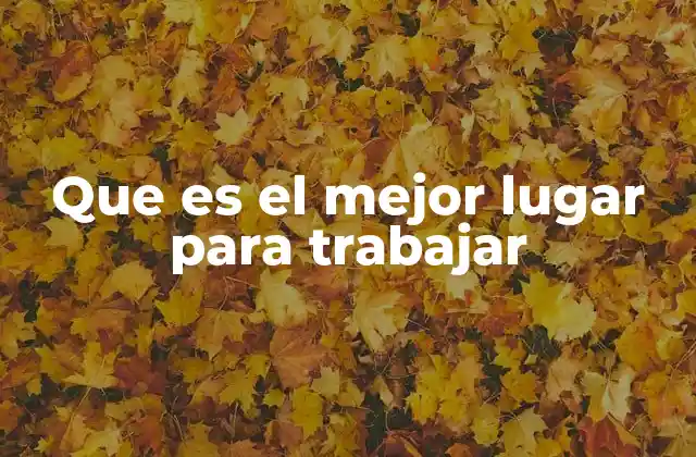 Que es el Mejor Lugar para Trabajar