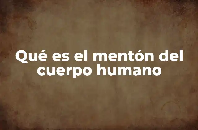 Qué es el Mentón Del Cuerpo Humano