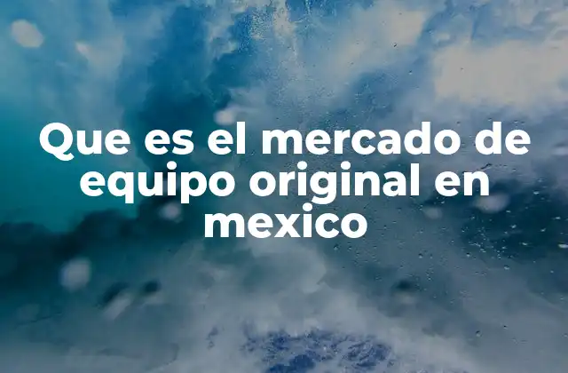 Que es el Mercado de Equipo Original en Mexico
