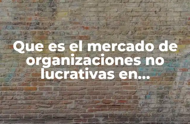 Que es el Mercado de Organizaciones No Lucrativas en Mercadotecnia