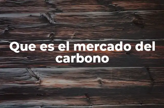 Que es el Mercado Del Carbono