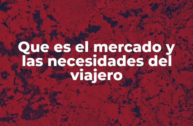 Que es el Mercado y las Necesidades Del Viajero