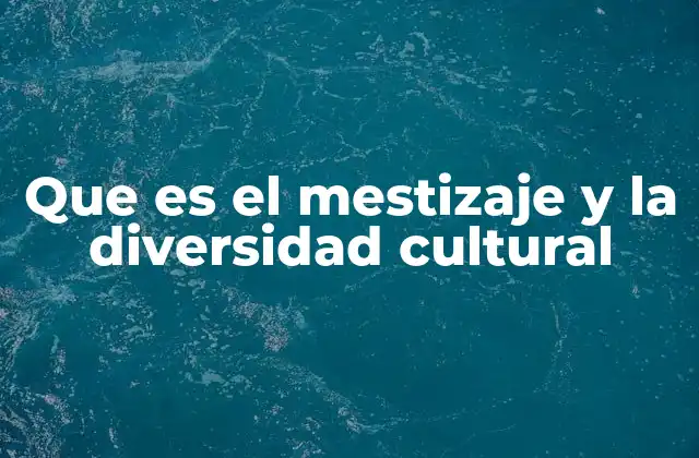 Que es el Mestizaje y la Diversidad Cultural