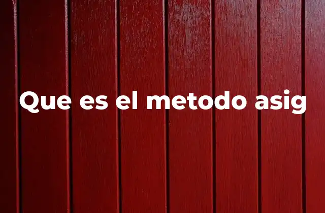 Que es el Metodo Asig