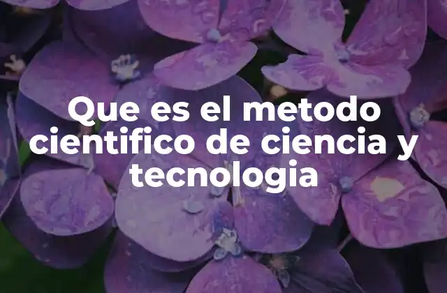 Que es el Metodo Cientifico de Ciencia y Tecnologia