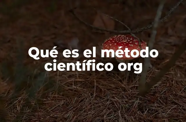 Qué es el Método Científico Org