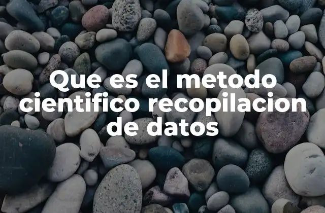 Que es el Metodo Cientifico Recopilacion de Datos