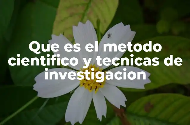 Que es el Metodo Cientifico y Tecnicas de Investigacion 2 El proceso estructurado para adquirir conocimiento objetivo