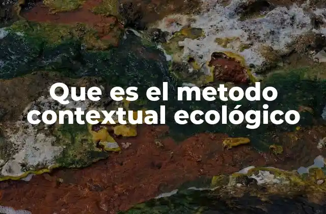 Que es el Metodo Contextual Ecológico