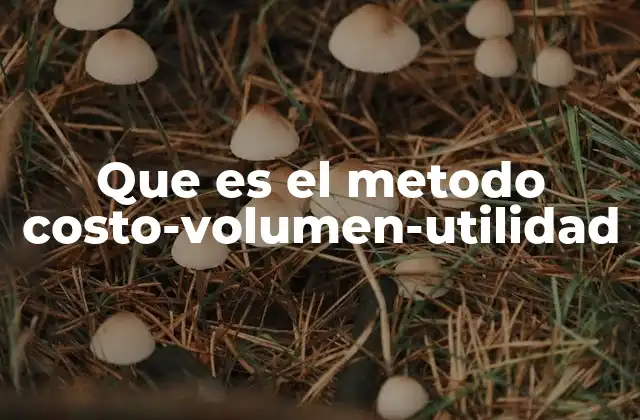 Que es el Metodo Costo-volumen-utilidad