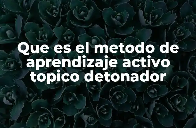Que es el Metodo de Aprendizaje Activo Topico Detonador