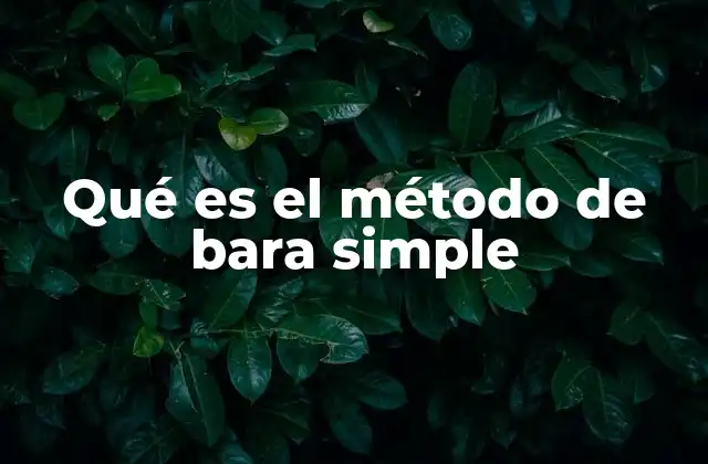 Qué es el Método de Bara Simple