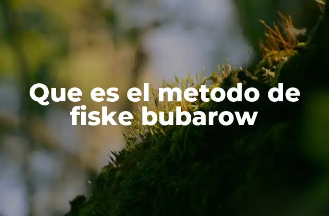 Que es el Metodo de Fiske Bubarow