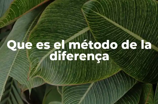 Que es el Método de la Diferença