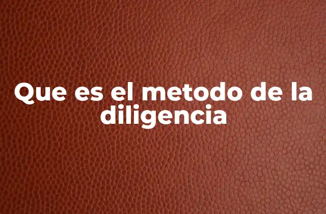 Que es el Metodo de la Diligencia