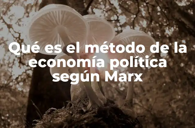 Qué es el Método de la Economía Política según Marx