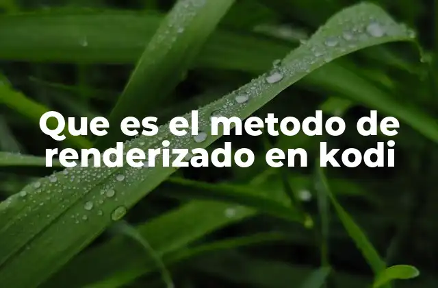 Que es el Metodo de Renderizado en Kodi 2 El impacto del renderizado en la experiencia multimedia