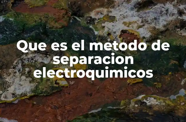 Que es el Metodo de Separacion Electroquimicos