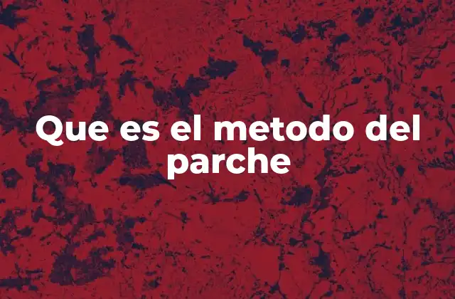 Que es el Metodo Del Parche