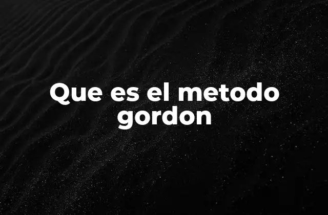 Que es el Metodo Gordon