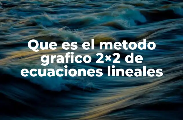 Que es el Metodo Grafico 2x2 de Ecuaciones Lineales 2 Visualizando el sistema de ecuaciones lineales