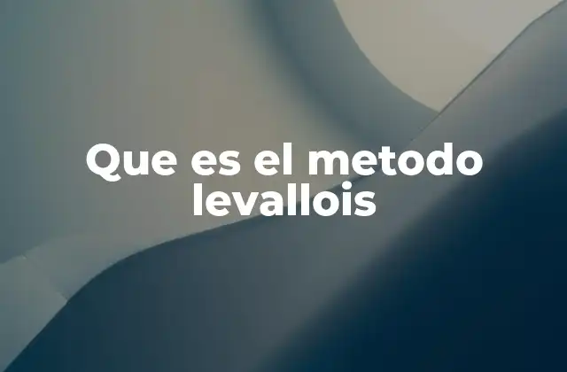 Que es el Metodo Levallois