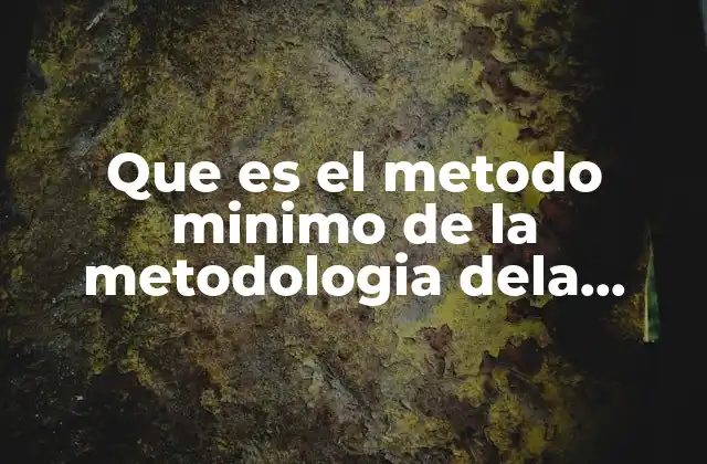 Que es el Metodo Minimo de la Metodologia Dela Investigacion