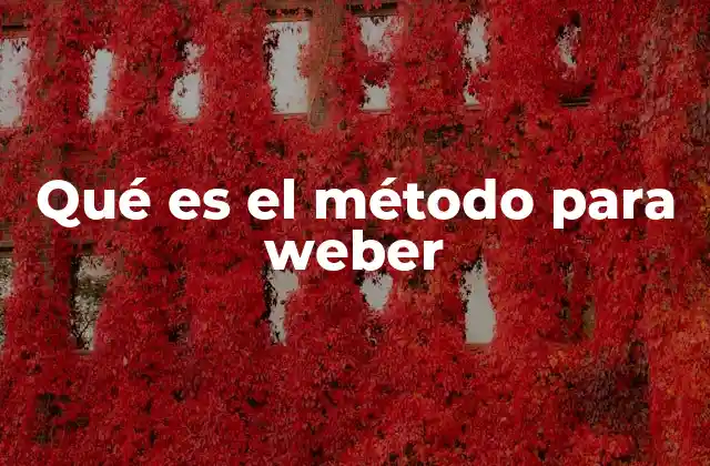 Qué es el Método para Weber