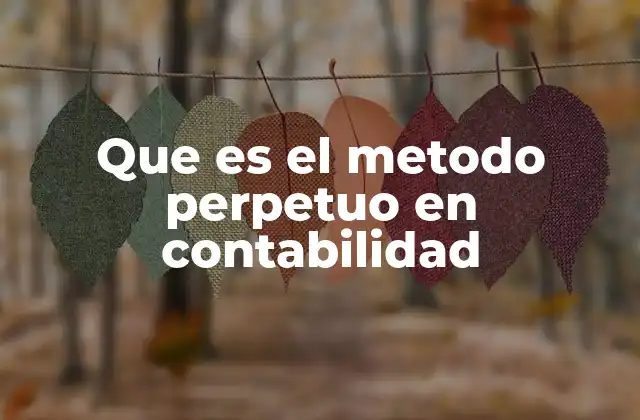Que es el Metodo Perpetuo en Contabilidad