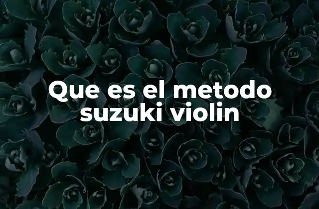 Que es el Metodo Suzuki Violin