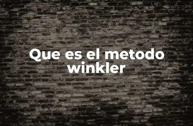Que es el Metodo Winkler