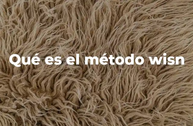 Qué es el Método Wisn