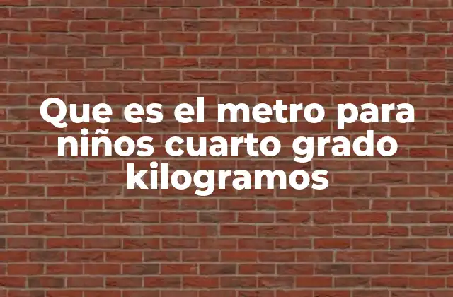 Que es el Metro para Niños Cuarto Grado Kilogramos