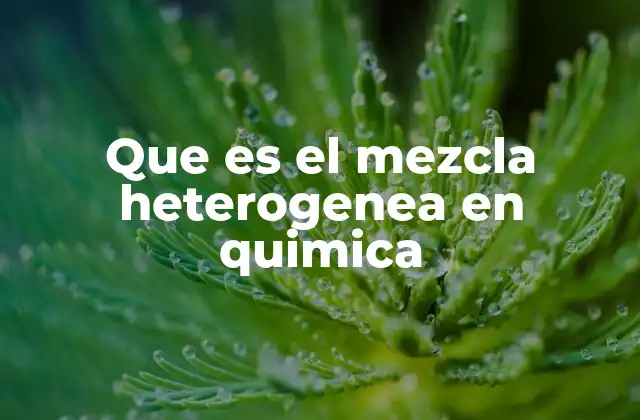 Que es el Mezcla Heterogenea en Quimica