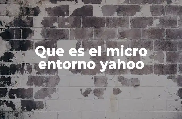 Que es el Micro Entorno Yahoo