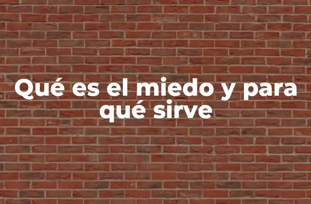 Qué es el Miedo y para Qué Sirve