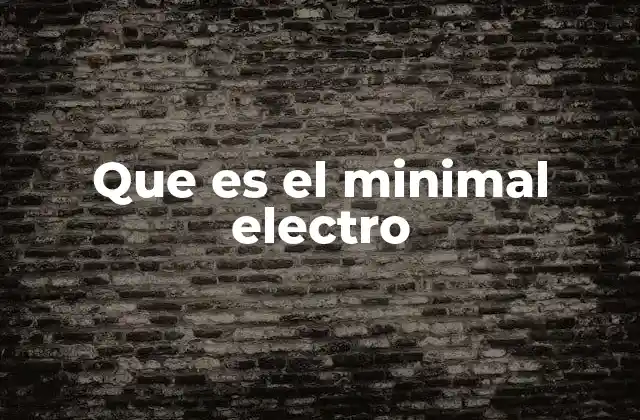Que es el Minimal Electro
