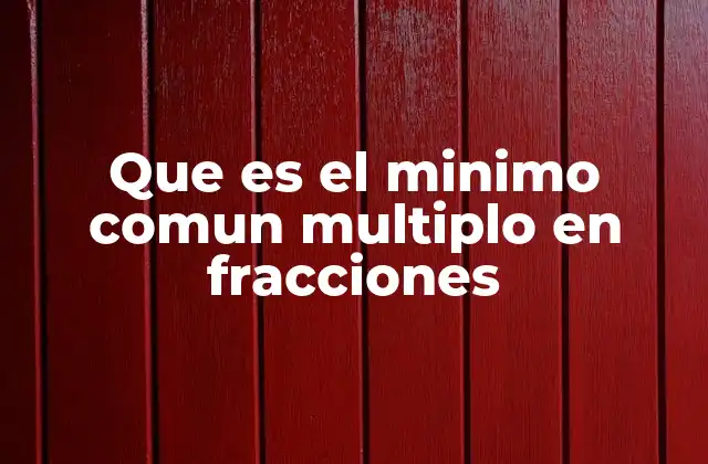 Que es el Minimo Comun Multiplo en Fracciones