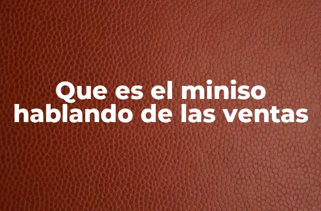 Que es el Miniso Hablando de las Ventas