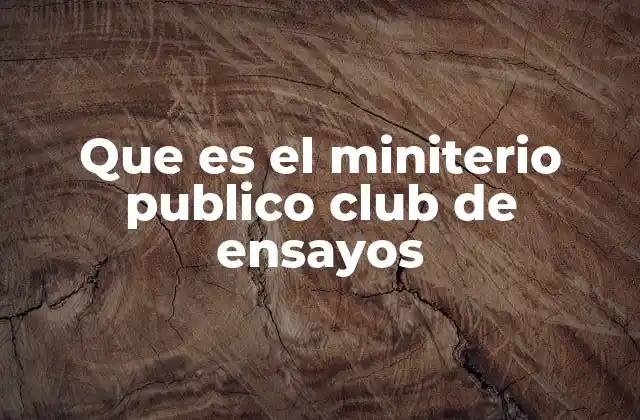 Que es el Miniterio Publico Club de Ensayos