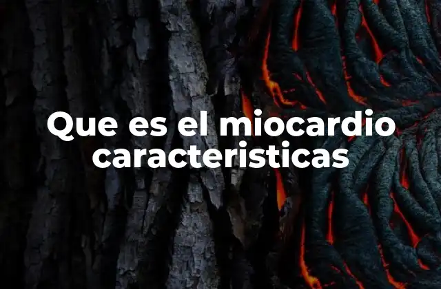 Que es el Miocardio Caracteristicas