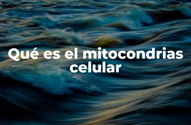 Qué es el Mitocondrias Celular