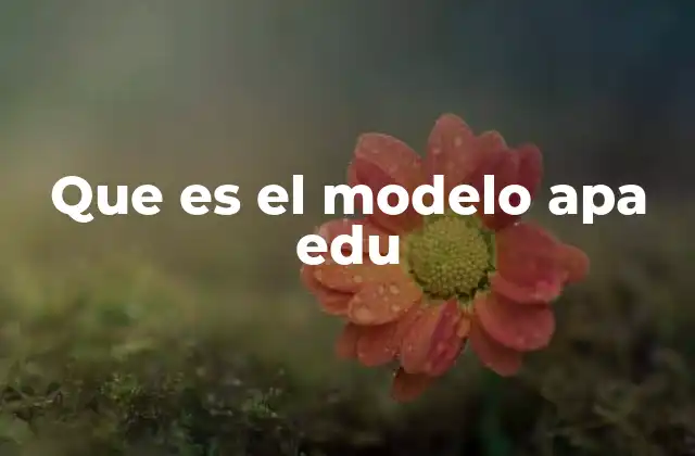 Que es el Modelo Apa Edu
